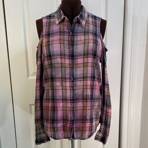 Buffalo David Bitton Plaid Button Down Shirt - Pink, Blue, Yellow